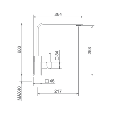 disegno tecnico miscelatore lavello la torre java 